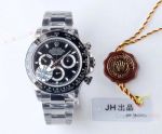 Clone Rolex Daytona JH Factory SWISS 4130 Stainless Steel Black Ceramic Watch